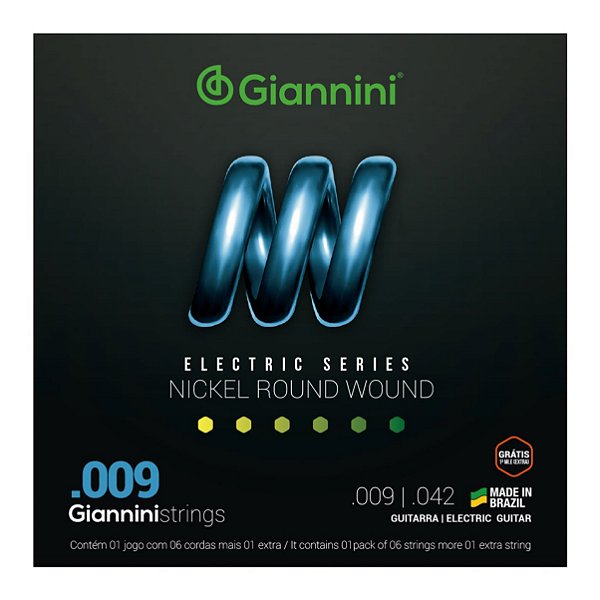 Encordoamento Giannini Guitarra Nickel Round Wound GEEGST9 (.009 – .042)