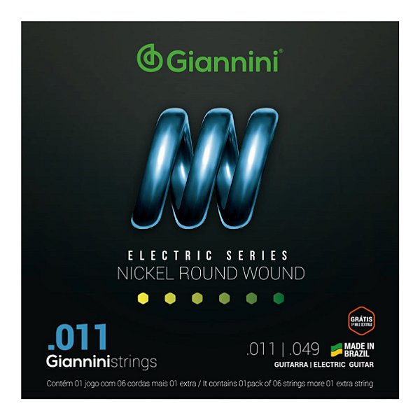 Encordoamento Giannini Guitarra Nickel Round Wound GEEGST11 (.011 – .049)