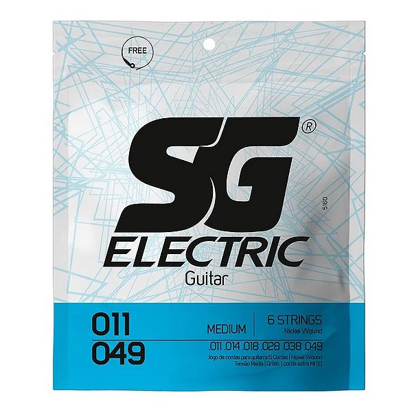 Encordoamento SG 011 Níquel Tensão Leve para Guitarra