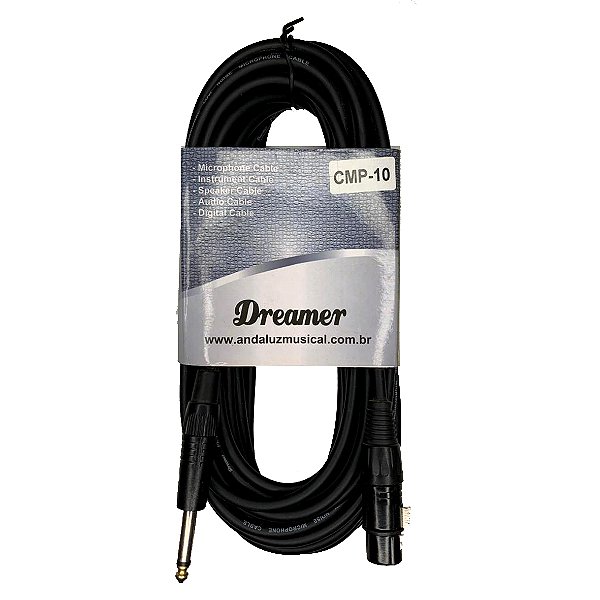 Cabo Dreamer Preto P10-XLR Femea  de 10 metros