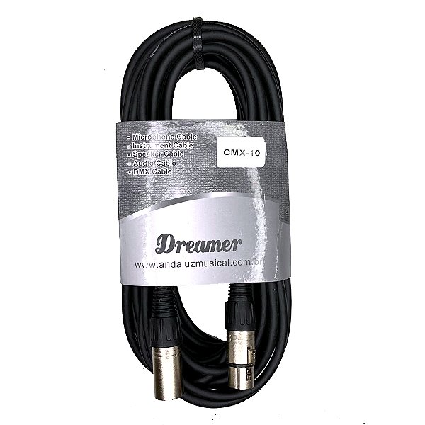 Cabo Dreamer Preto XLR Macho-XLR Femea  de 05 metros