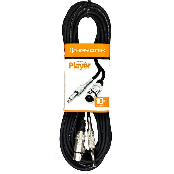 Cabo Hayonik Player Preto P10-XLR Femea de 10 metros