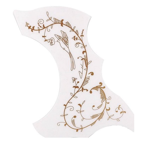 Escudo para Violão Vintagem Branco Floral - Ronsani