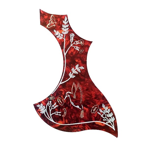 Escudo Ronsani Para Violão Vintage Vermelho Floral