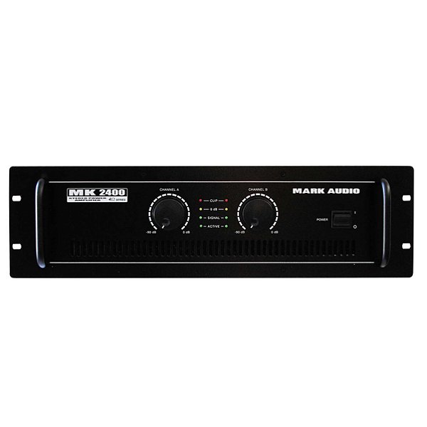 Amplificador de Potência Mark Audio MK2400 de 400 Watts RMS