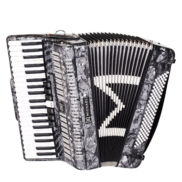 Acordeon Michael ACM12007N 120 Baixos com Case e Alça Preto Perolado