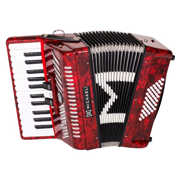 Acordeon Michael 48 Baixos ACM4803N  Vermelho Perolado
