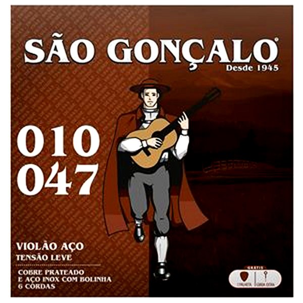 Encordoamento São Gonçalo .010 Aço com Bolinha para Violão