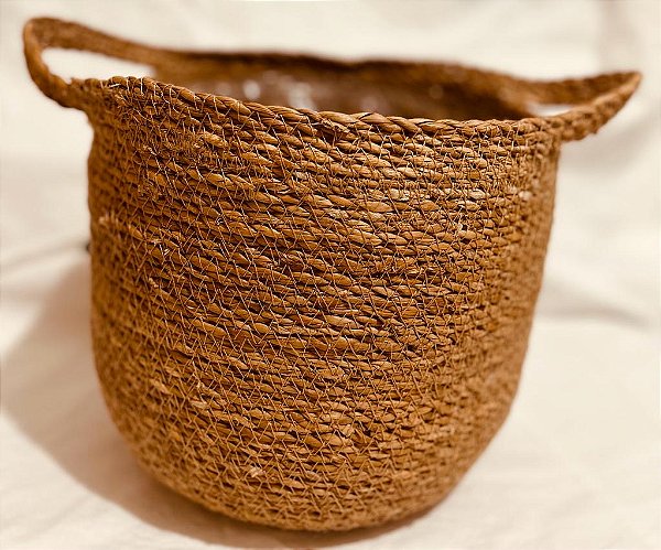 Cesto de Seagrass Palha Natural Trucas22cmx22cmx22cm