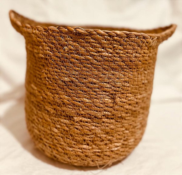 Cesto de Seagrass Palha Natural Trucas 25x25x24