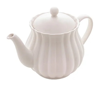 Bule P/Chá de Porcelana Pétala Branca Matt 950ml