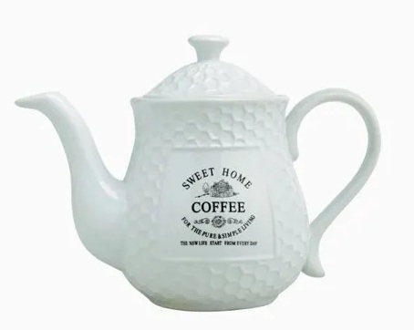 Bule de Cerâmica P/ Café Sweet Home Branco 850 ml