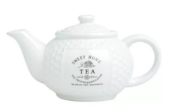 Bule de Cerâmica P/ Chá Sweet Home Branco 1,1 LTS