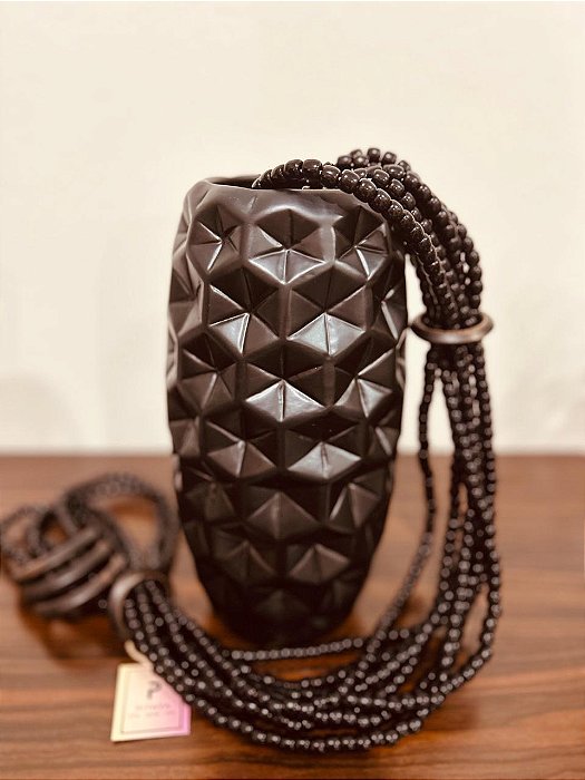 Vaso Diamante Preto Fosco