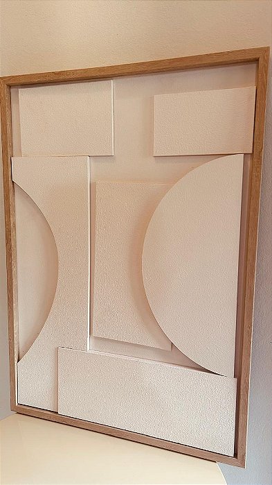 Quadro Branco Geométrico (50x70 cm)