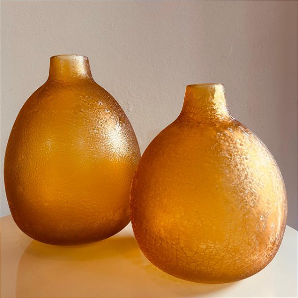 Vaso em Vidro Âmbar (22 x20cm)