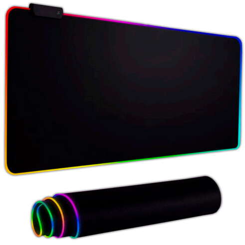 Mouse Pad Gamer com Led RGB Grande 800x300mm Preto