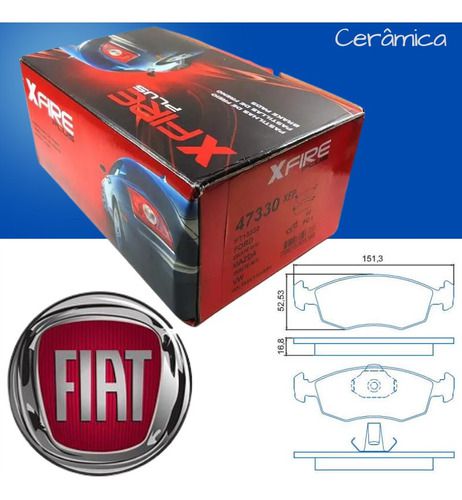 Pastilha Freio Dianteira Cerâmica Fiat Siena Palio Weekend 1.6 16v 1.8 Ex Lhx 1999/2009 Punto1.4 1.8 2006/2009 Idea 1.4 1.8 2005/2009