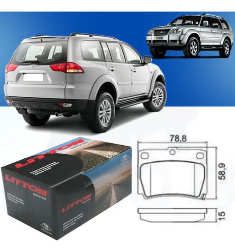 Pastilha Freio Traseira Cerâmica Mitsubishi Pajero Sport 1998/.. Pajero Dakar 2010/..