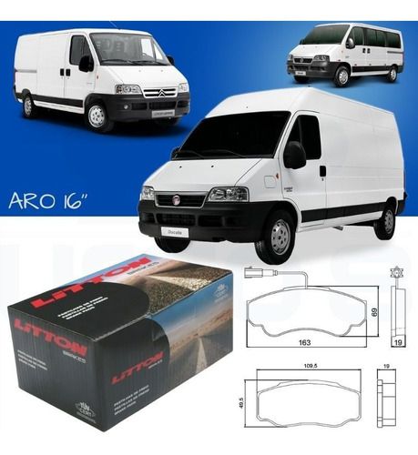 Kit Pastilha Freio Dianteira + Traseira Cerâmica Citroen Jumper Serie 2.8 2001/2004 Fiat Ducato 2.3 2.8 2001/.. Peugeot Boxer 2.8 Hdi 2002/..