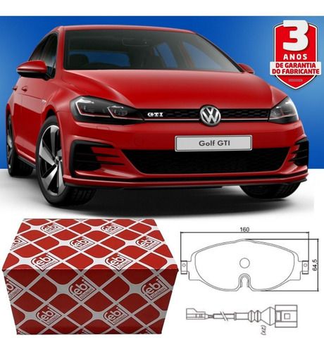 Pastilha Freio Dianteira Vw Golf Gti 2.0 Mk7 2014/.. Tiguan AllSpace 1.4 250 Confortline 2.0 350 Rline Audi A3 Q3 TT