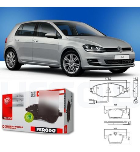 Kit Pastilha Freio Dianteira +Traseira Golf 1.4 Tsi 2014/..