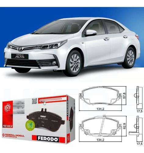 Pastilha Freio Dianteira Cerâmica Corolla 1.8 2.0 2015 a 2019
