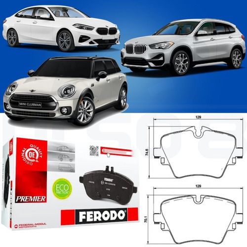 Pastilha Freio Dianteira BMW X1 F48 2014/20 218 220 F46 F22 F45 12/..