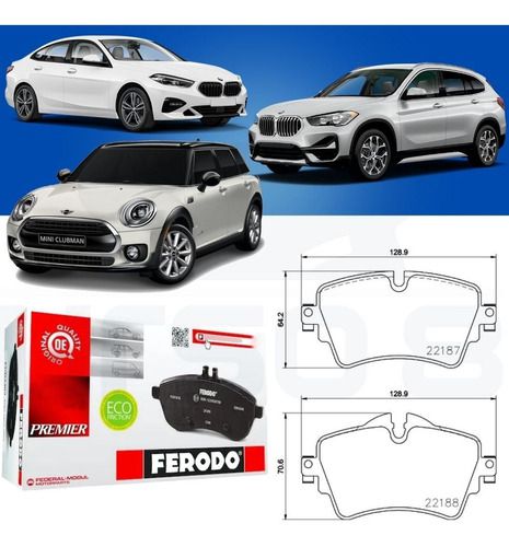 Pastilha Freio Dianteira Cerâmica BMW 218 F45 2014/.. BMW X1 F48 2014/.. Mini Cooper S F54 F55 F56 2015/..