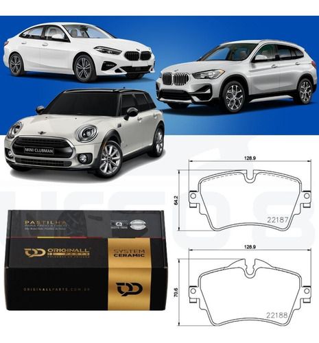 Pastilha Freio Dianteira Cerâmica BMW 218 220 F45 F22 X1 F48 Mini Cooper S 2.0 F54 F55 F56 F57 2013/..