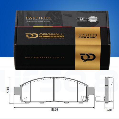 Pastilha Freio Dianteira Cerâmica Mitsubishi L200 2.4 3.2 3.5 2008 a 2020 Pajero Daka 3.2 2009/ Pajero Sport 2.5 3.0 1997 a 2004