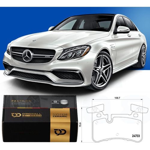 Pastilha Freio Traseira Cerâmica Mercedes Benz C63 E63 AMG W204 08/14