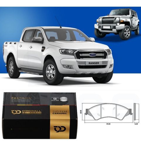 Pastilha Freio Dianteira Cerâmica Ford Ranger 2.5 3.2 2012/ Troller T4 3.2 2015/..