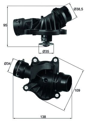 Carcaça Válvula Termostática BMW 320 2.0 325 E90 330 E46 530 X3 X5 X6 3.0 2005 A 2014