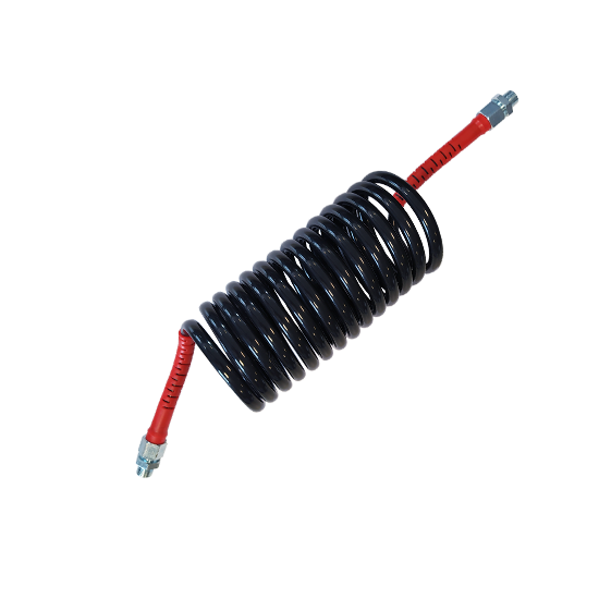 MANGUEIRA ESPIRAL DE AR VERMELHO COM ADAPTADOR