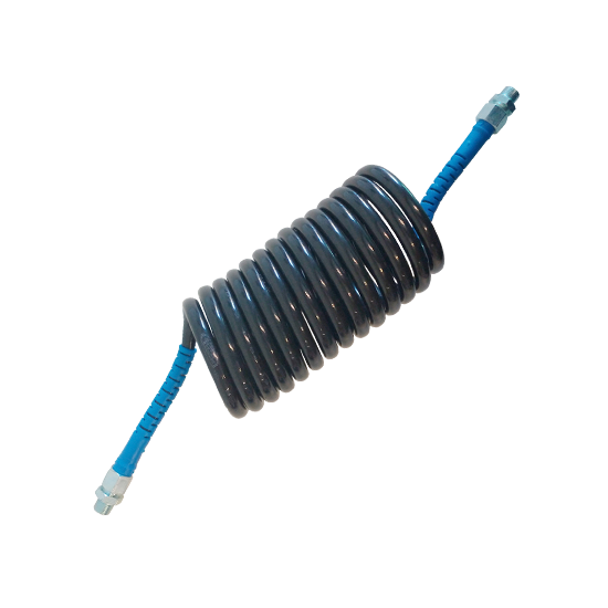 MANGUEIRA ESPIRAL DE AR AZUL COM ADAPTADOR