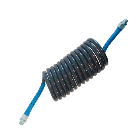 MANGUEIRA ESPIRAL DE AR AZUL COM ADAPTADOR