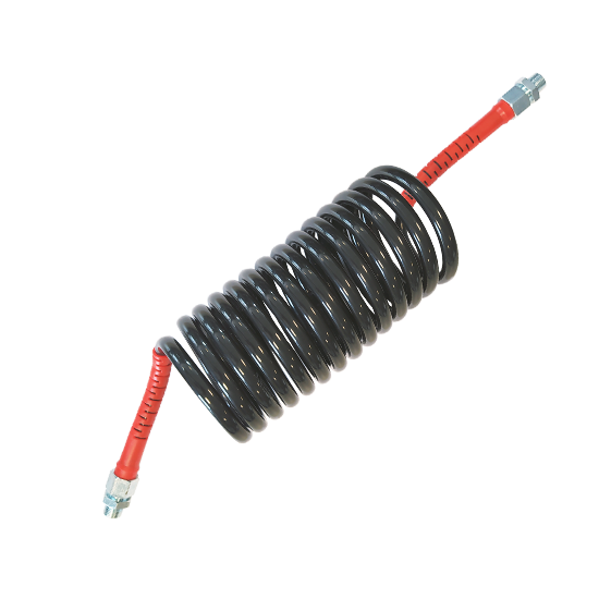 MANGUEIRA ESPIRAL DE AR VERMELHO COM ADAPTADOR