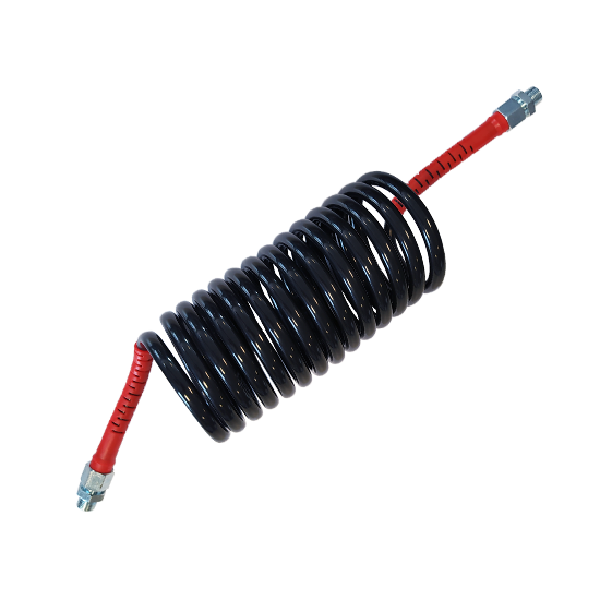 MANGUEIRA ESPIRAL DE AR AMARELO COM ADAPTADOR