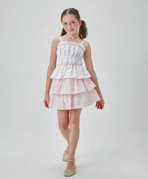 CONJUNTO BLUSA E SAIA SHORT - UM MAIS UM (TAMANHO UNICO 12) (891043)