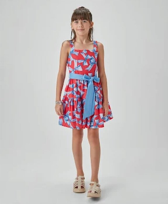 VESTIDO RODADO VERMELHO - UM MAIS UM (891004)