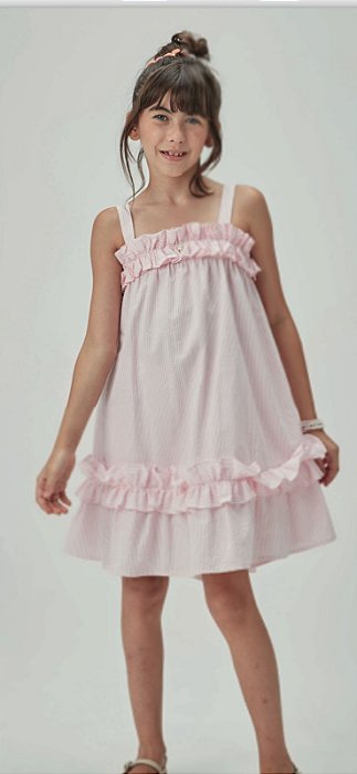 VESTIDO RODADO ROSA CLARO - UM MAIS UM