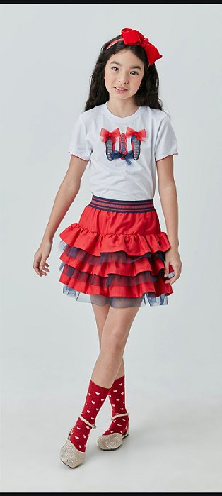 CONJUNTO CAMISETA E SAIA - UM MAIS UM (881138)