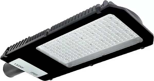 Luminária LED pública 150W preta SMD sensor Fotocélula 6500K IP65 INMETRO.