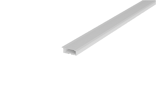 Perfil sobrepor para fita led 200X1,7X1,5cm alumínio branco fosco e policarbonato.
