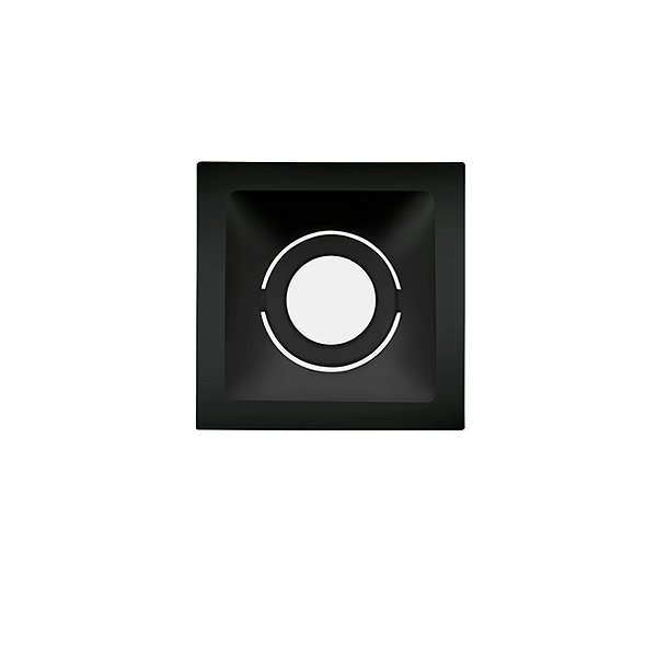 Plafon de embutir square recuado quadrado dicróica MR16 9,6X9,6X5,4CM máximo 15W alumínio preto.