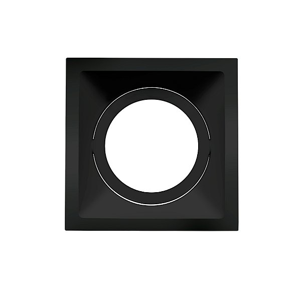 Plafon de embutir Square recuado quadrado AR111 16X16X7,9cm alumínio preto.
