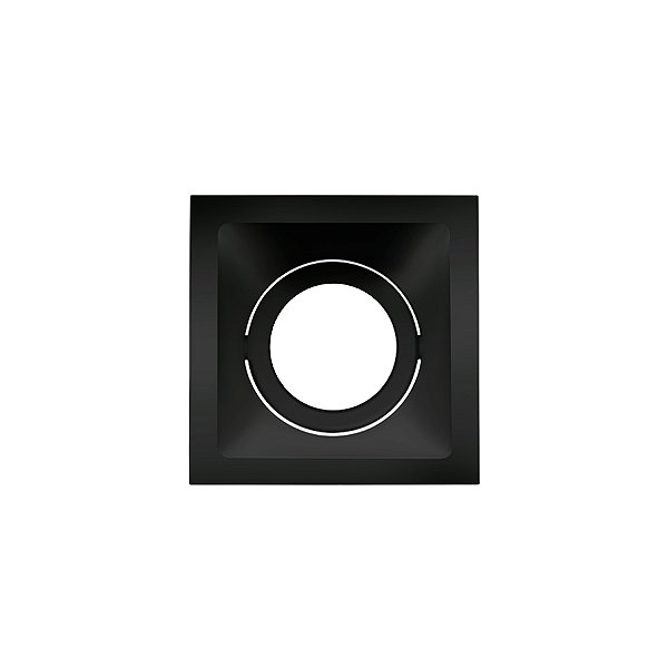 Plafon de embutir Square Ghost recuado quadrado PAR20 11,2x11,2x10,5cm alumínio preto.
