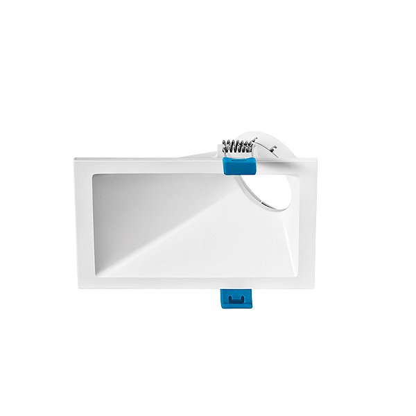 Plafon de embutir Square Angle recuado angulado quadrado 40º Dicróica MR16 13,2x9,6x6,2cm alumínio branco.