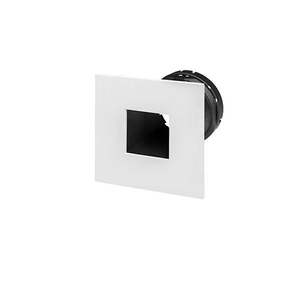 Plafon de embutir Narrow Olho de Moscou/Laser Quadrado 25° dicroica MR16 8x8x7,1cm metal e ABS branco e preto.